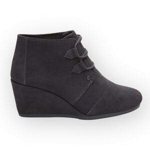 TOMS Women's Kala Desert Wedge Bootie - Forged Iron Grey Suede
